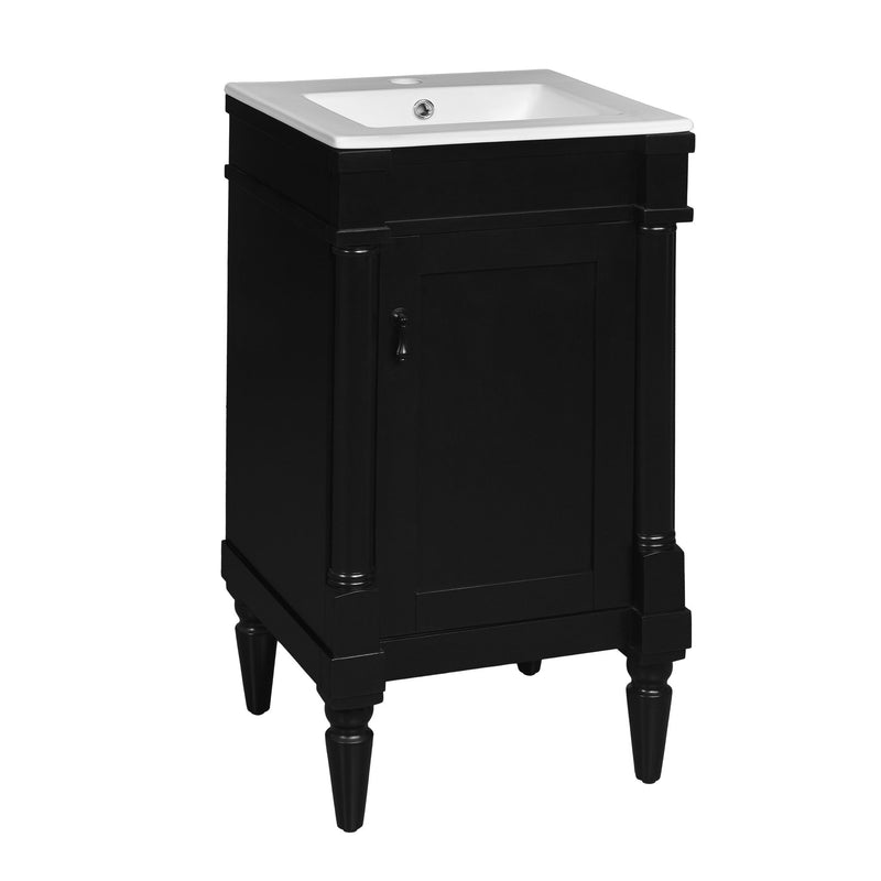 Bathroom Vanity With Sink, Storage Cabinet With Door, Drop In Sink, Compact Freestanding Design