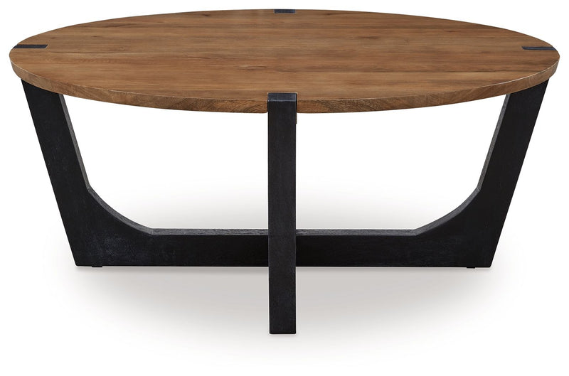 Hanneforth - Round Cocktail Table - Brown