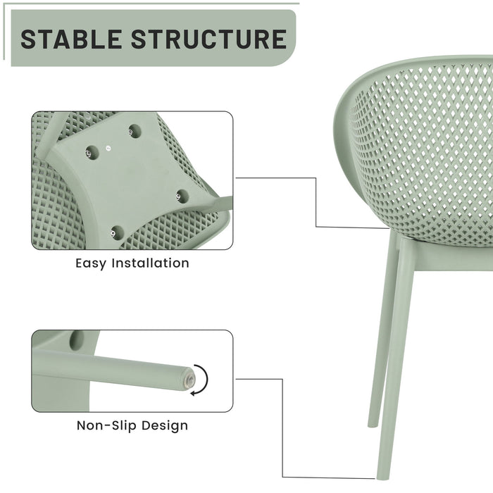 2 Piece Durable Single Chair With Hollow Out Design