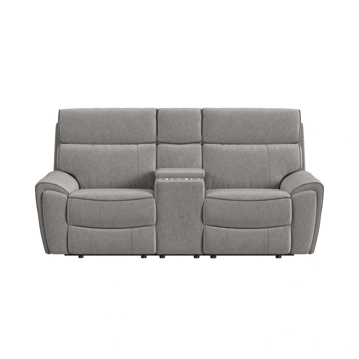 Jackpot P1 Loveseat W/Console in Explore Light Grey