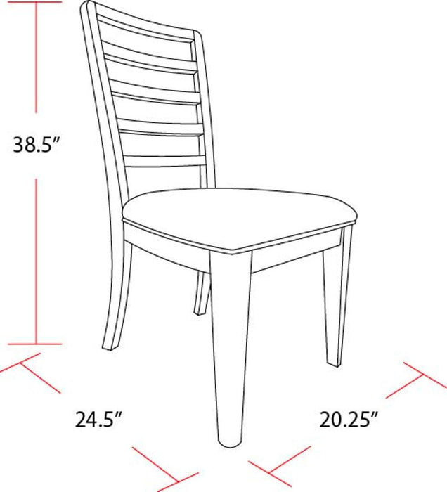 Escape - Ladder Back Dining Chair (Set of 2) - Glazed Natural Oak Mirage Mist