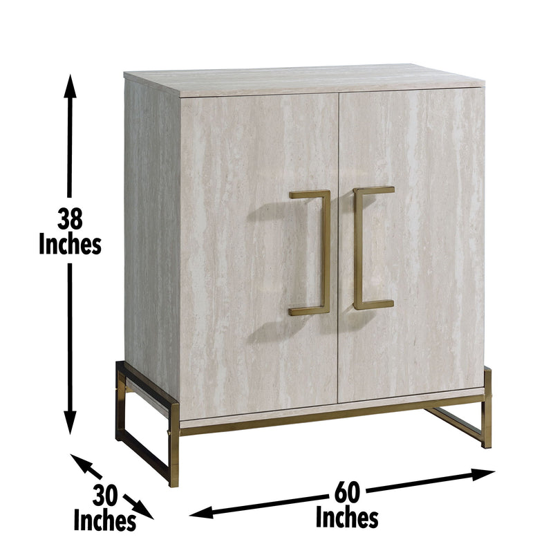Larkin - Faux Marble Wine Cabinet - Light Gray