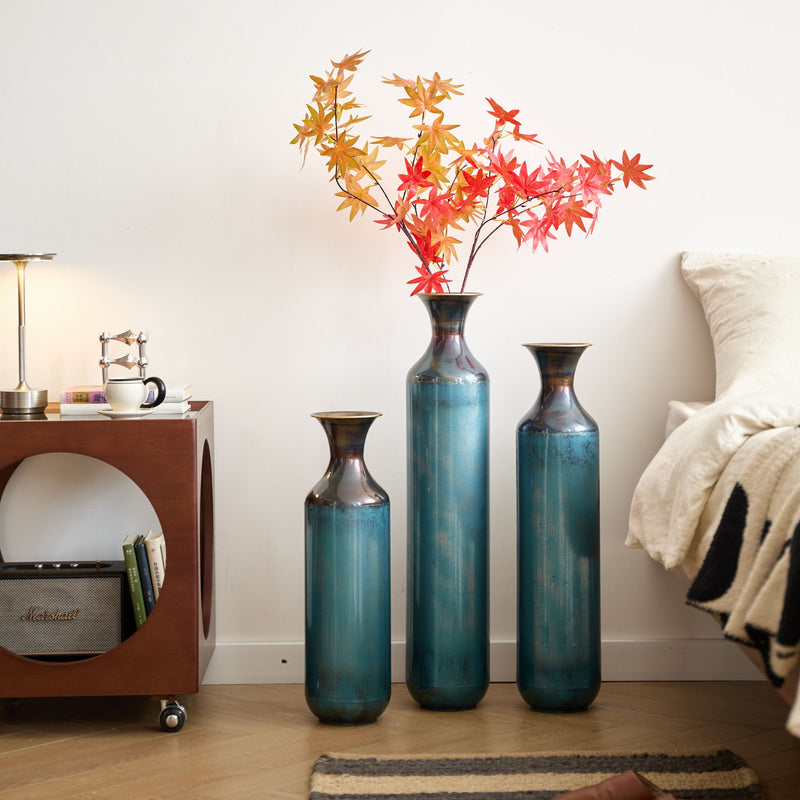 Modern Droplet Shaped Floor Vase Set, 3 Piece Home Decor