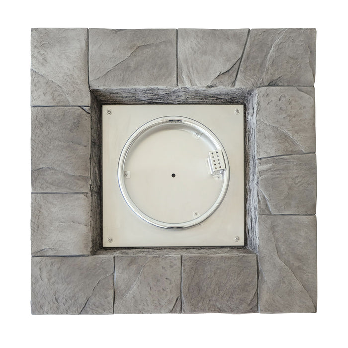 Outdoor Square Propane Fire Pit 40, 000 Btu - Gray