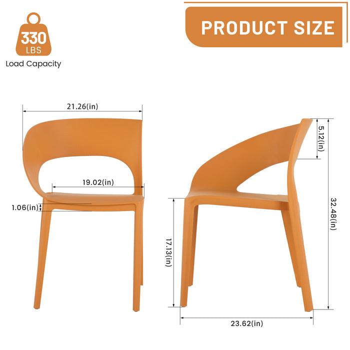 4 Piece Set Of Modern Designed Single Chairs With Long Table