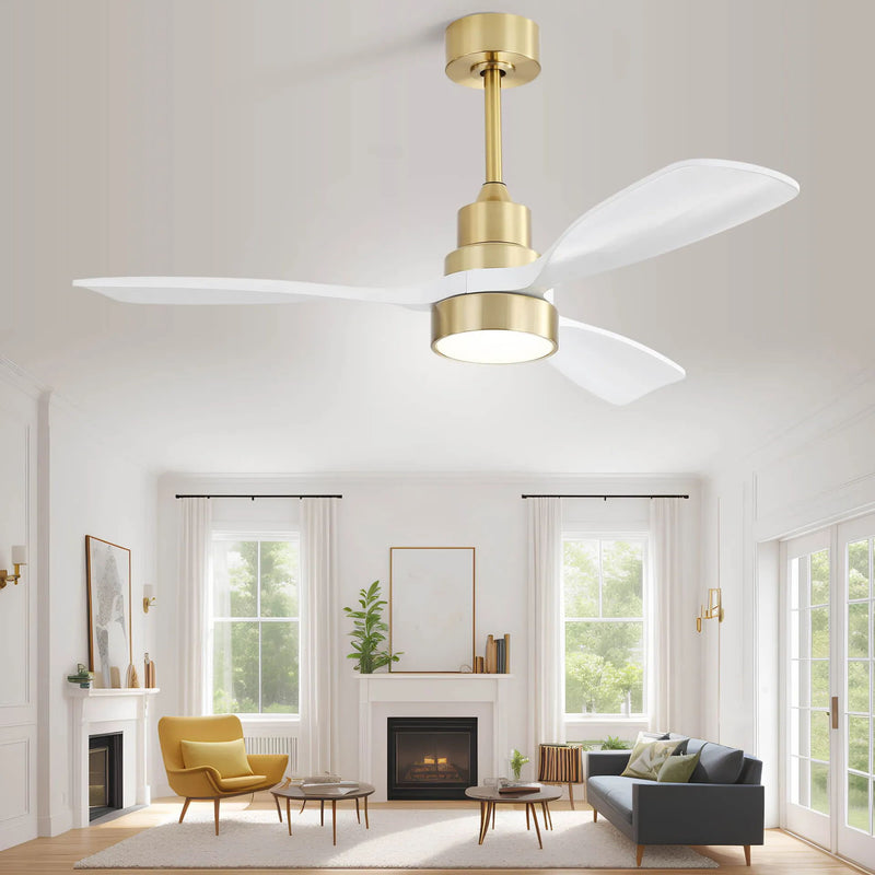 Indoor Ceiling Fan With Dimmable LED Light, 6 Speed Remote ControlLED DC Motor, Reversible Blades