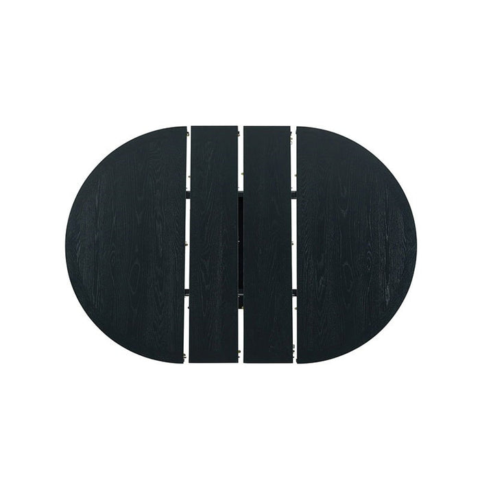 Elements International Maddox Dining Table in Dark Wire Brush