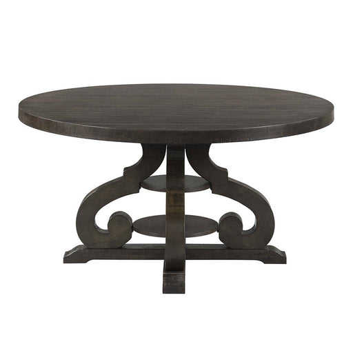 Elements International Stone Round Dining Table in Dark Ash image
