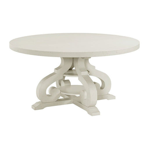Elements International Stone Round Dining Table in White image