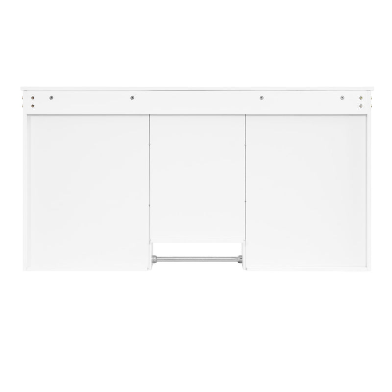 Wall-Mount 3-In-1 Mirror Cabinet With Adjustable Shelf, Soft-Closing Hinges, Rectangular Design - White