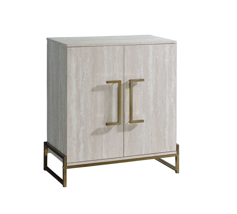 Larkin - Faux Marble Wine Cabinet - Light Gray
