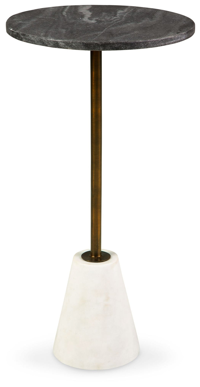 Caramont - Accent Table with White Base - Black / White / Gold Finish
