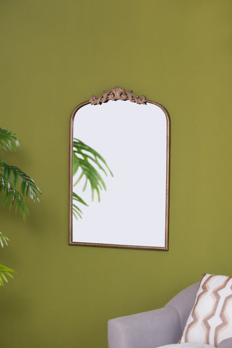Arch Mirror, Baroque Inspired Wall Decor For Bathroom, Bedroom, Living Room