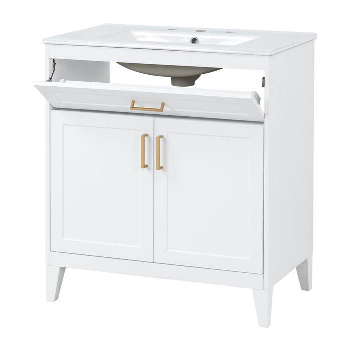 Bathroom Vanity With Sink Top, Adjustable Shelf, Door Organizers