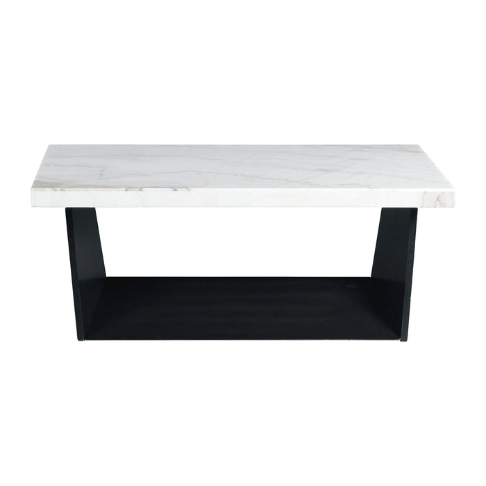 Beckley Coffee Table Complete in White Marble Top