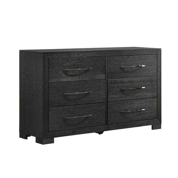 Allan Bedroom Set with 2 Nightstands in Black