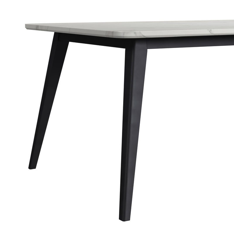 Marlene - Dining Table With White Faux Marble Top - White
