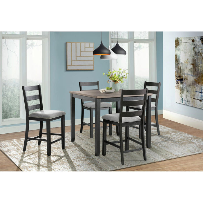 Martin Dining Side Chair with Grey Fabric - Black Finish (2 Per Carton)