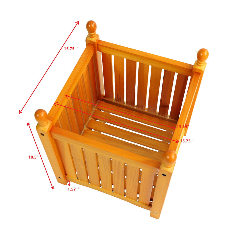 Square Outdoor Flower And Herb Pot - Teak