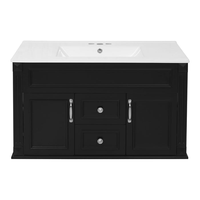 French Simple Style Wall Mounted Bathroom Cabinet With Sink