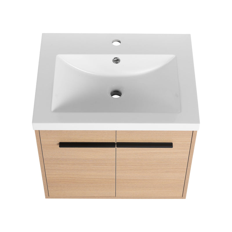Bathroom Vanity Set With Resin Countertop Sink, 2 Doors