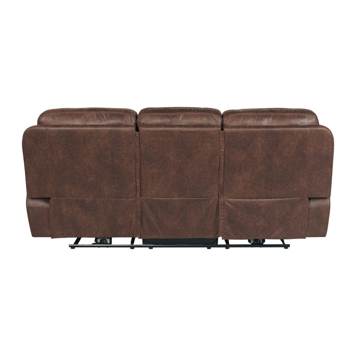 Atlantis - Power Motion Sofa With Power Motion Head Recliner - Heritage Brown