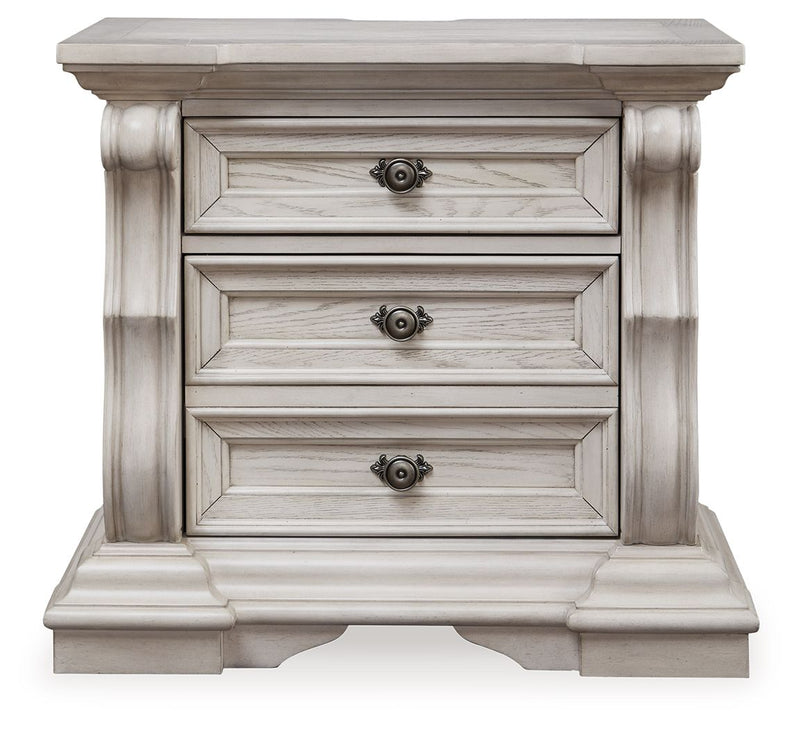 Bruchandi - Three Drawer Night Stand - Antique White