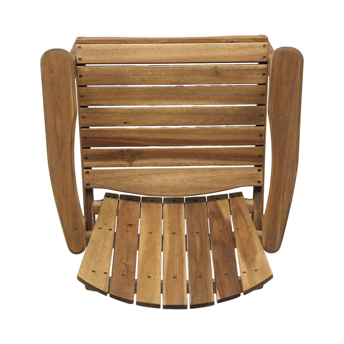 Outdoor Weather Resistant Acacia Wood Adirondack Dining Chairs (Set of 2)