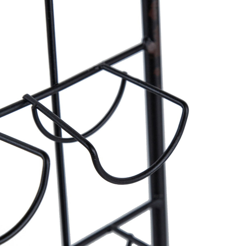 Floating Coffee Bar Shelf With Coffee Pod Holder, Hooks And Storage Shelf - Black