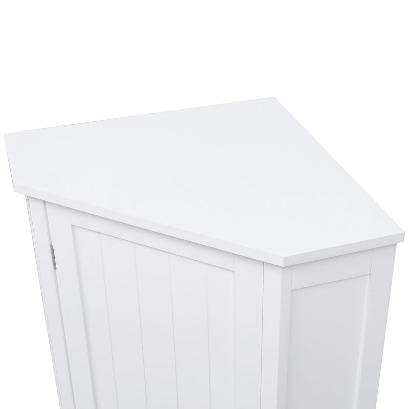 Bathroom Cabinet Triangle Corner Storage Cabinet With Adjustable Shelf Modern Style