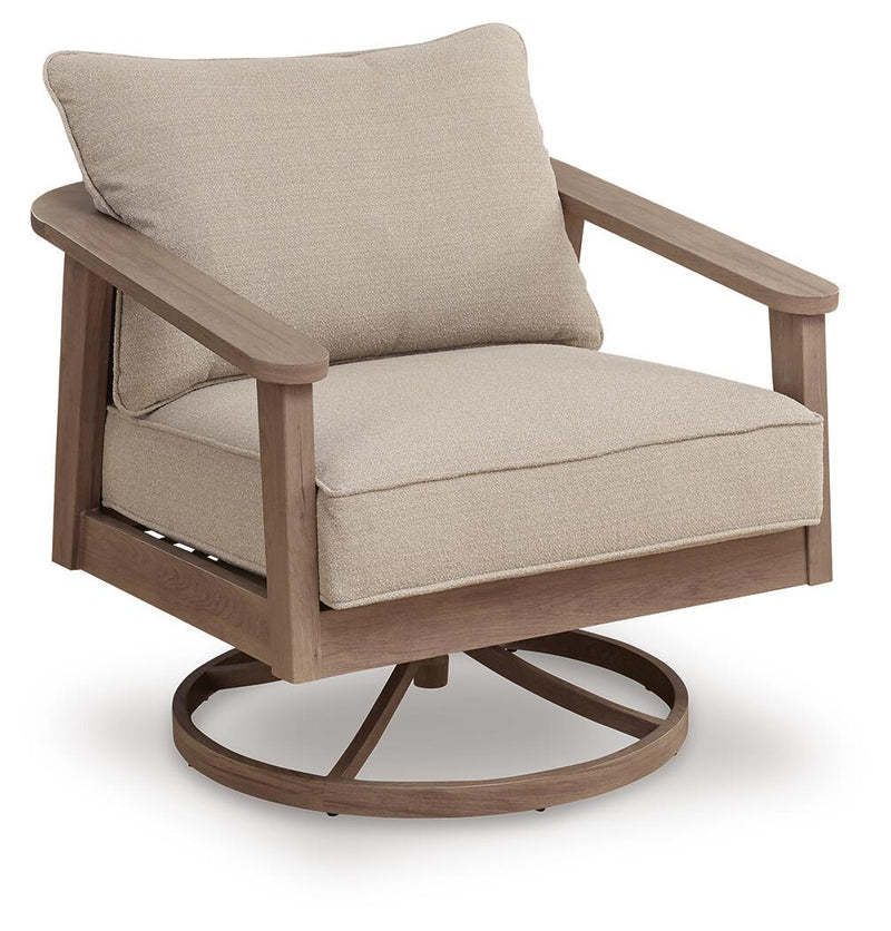 Harmony Headlands - Swivel Lounge With Cushion - Natural / Gray