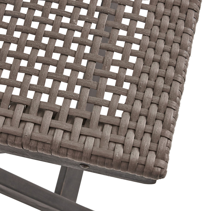 Bistro Foldable Chair With Wicker Backrest
