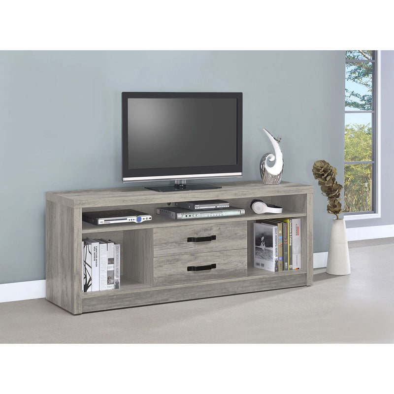 Bergeron - 2 Drawer TV Stand - Driftwood