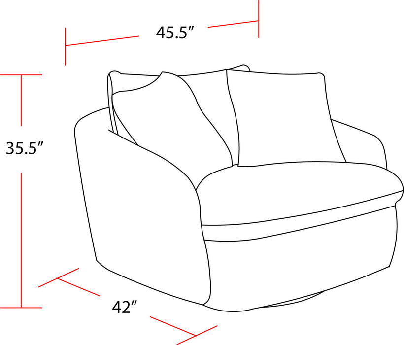 Boomer - Large Swivel Chair with 2 Pillows