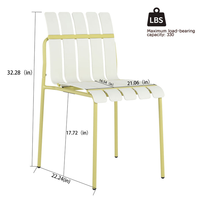 4 Piece Set Of Modern Color Block Designed Single Chairs With Folding Square Table