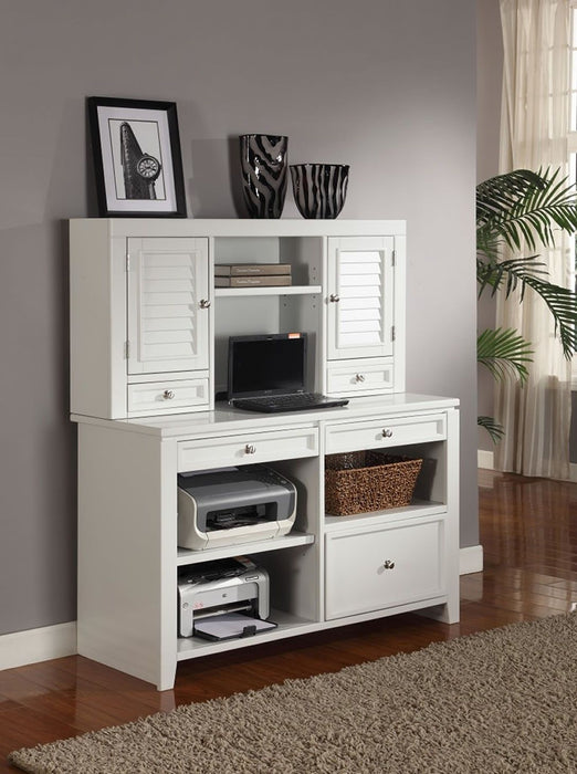 Boca - U Shape Desk With Credenza File And Hutch - Cottage White