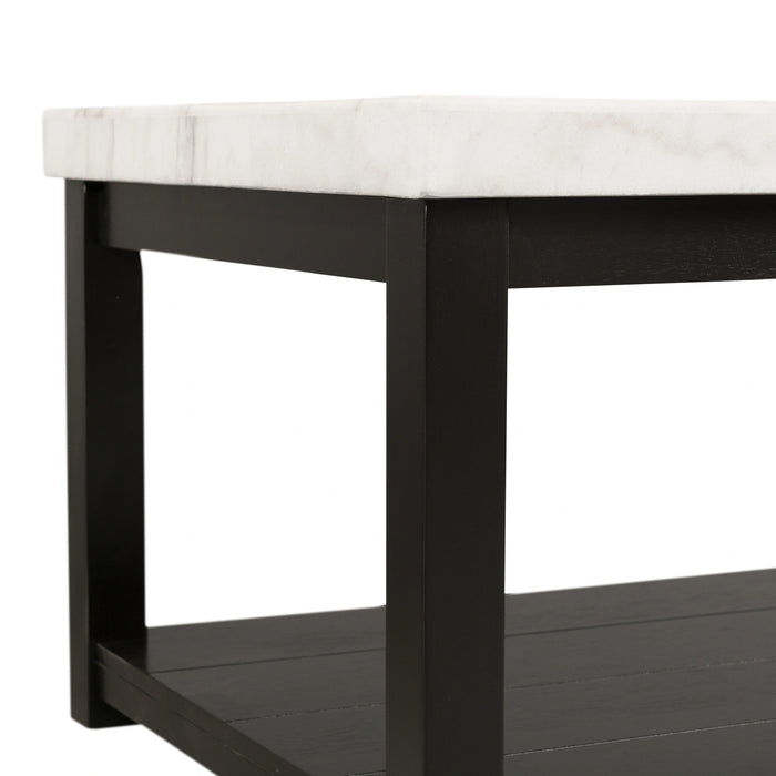 Marcello White Rectangular Coffee Table W/ Casters ISTA3 Packaging