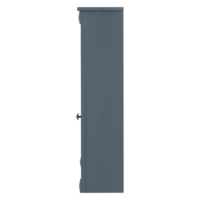 Wall Mounted Bathroom Storage Cabinet With Mirror, Cabinet With 6 Open Shelves And Adjustable Interior