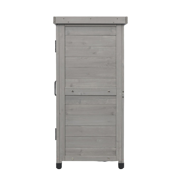 Potting Bench With Storage Cabinet And Metal Table Top For Outdoor