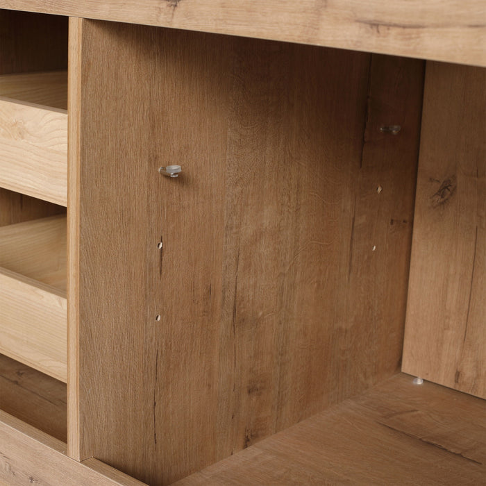 60" Freestanding Bathroom Vanity With Soft Close Doors And Drawers, (Vanity Only) - Imitative Oak