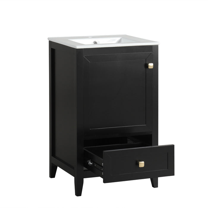 Bathroom Vanity With Sink, Soft Closing Cabinet Door, Storage Rack And Drawer