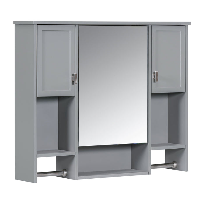 Wall Mounted Bathroom Storage Cabinet With Mirror, Medicine Cabinet With Towel Bar