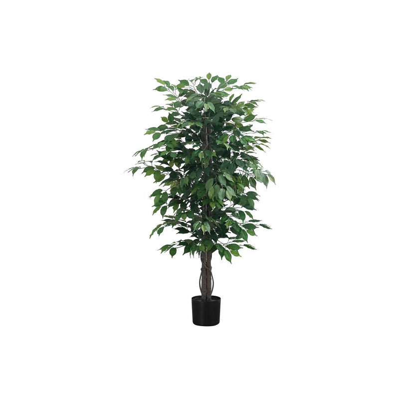 58" Tall, Artificial Plant, Ficus Tree, Indoor, Faux, Fake, Floor, Greenery, Potted, Decorative - Green / Black