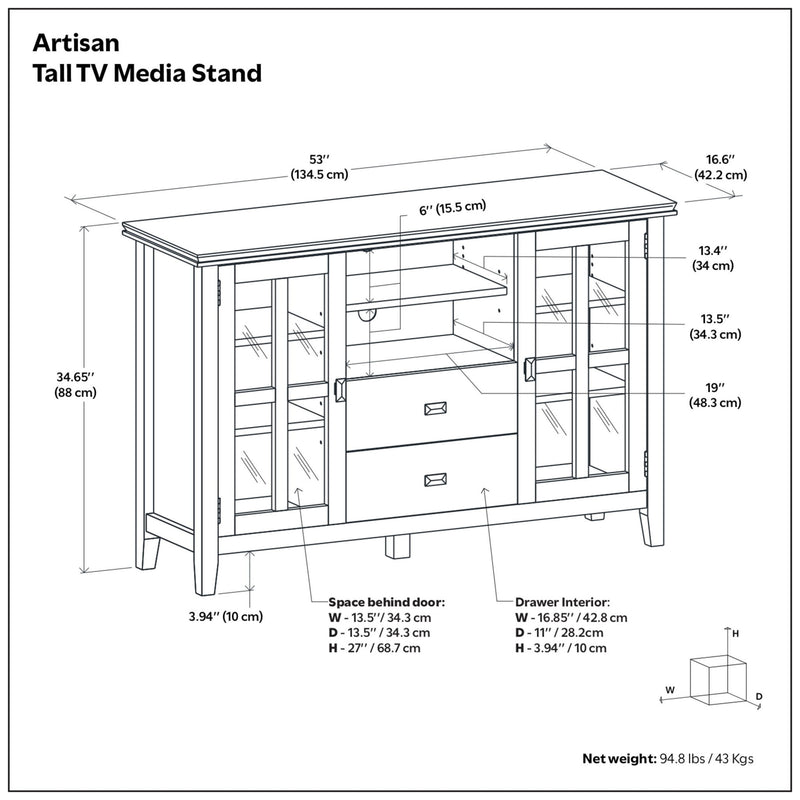 Artisan - TV Stand For TVs - Dark Brown