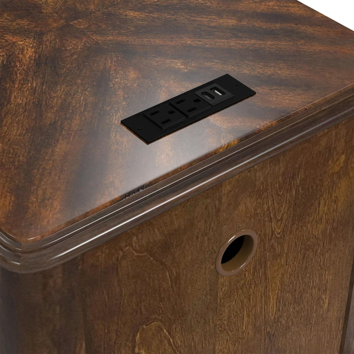 Phillipe - 2-Drawer Cabinet With USB - Cherry
