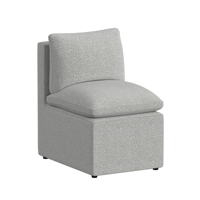 Portland UPH Armless Chair in Grey Boucle