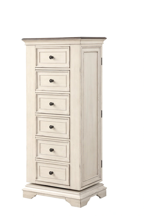 Anastasia Lingerie Swivel Chest W/Mirror-Ant. White