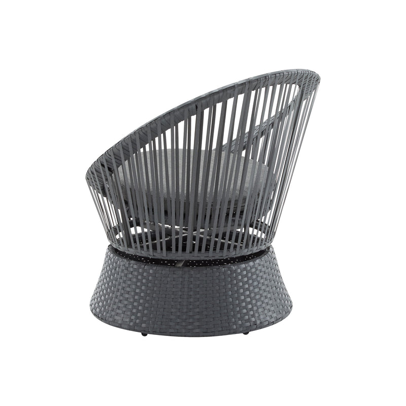 Modern Swivel Wicker Lounge Chair With Round Design