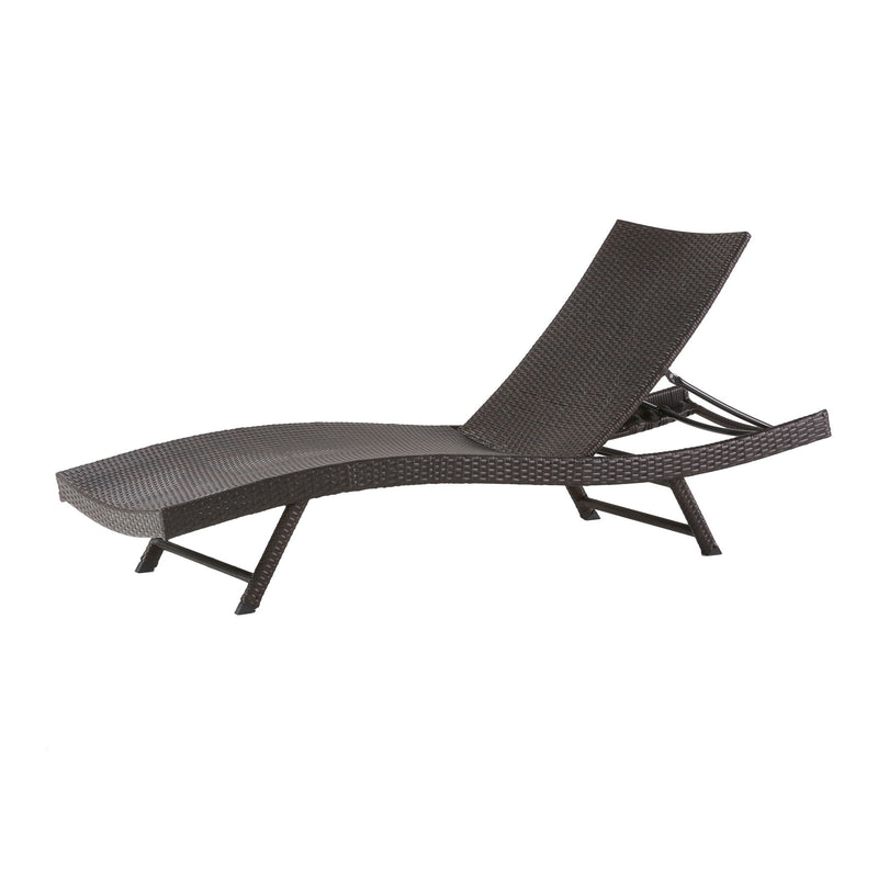 Kauai - Modern Style Wicker Chaise Lounge - Brown Multi