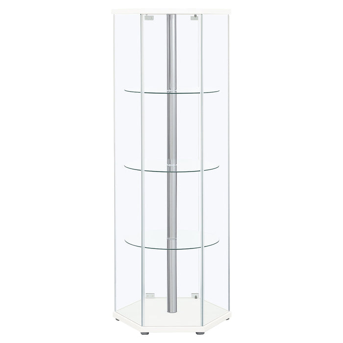 Tenley - 4 Shelf Curio Cabinet With Hexagonal Design